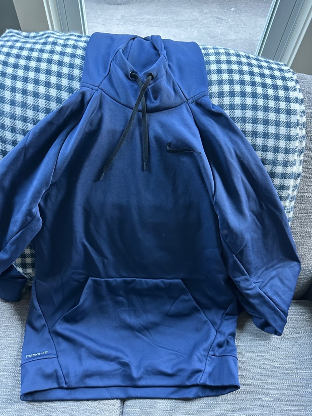 Nike Navy Blue Pullover Hoodie with Kangaroo Pocket
